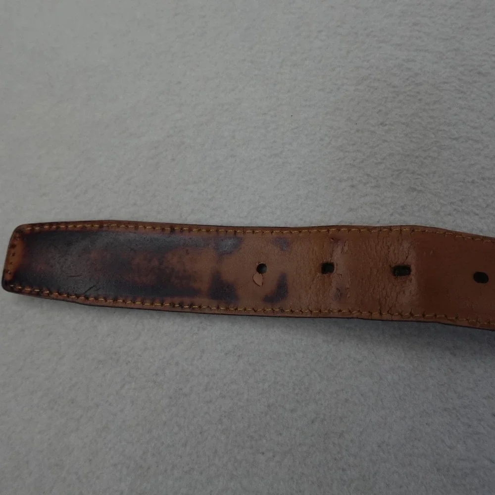 Magnanni Belt Mens 44 Brown Leather Dress Belt Made in Spain 1078